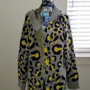 Leopard print hooded sweater